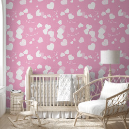 Pretty white love hearts wallpaper behang