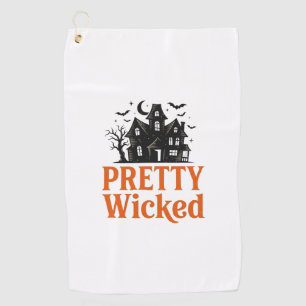 Pretty Wicked Vintage Halloween Geheime Huis T-shi Golfhanddoek