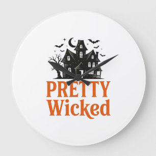 Pretty Wicked Vintage Halloween Geheime Huis T-shi Grote Klok