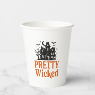 Pretty Wicked Vintage Halloween Geheime Huis T-shi Papieren Bekers