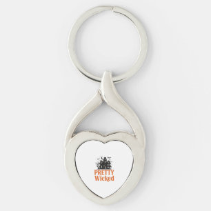 Pretty Wicked Vintage Halloween Geheime Huis T-shi Sleutelhanger