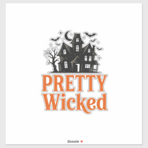 Pretty Wicked Vintage Halloween Geheime Huis T-shi Sticker