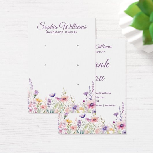 Pretty Wildflower Three Pairs Earring Display Card (Bureau)