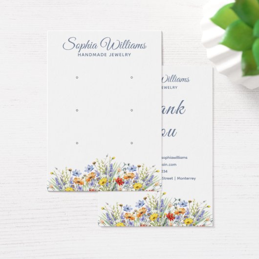 Pretty Wildflower Three Pairs Earring Display Card (Bureau)