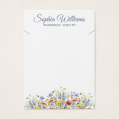 Pretty Wildflowers Border Necklace Display Card (Devant)