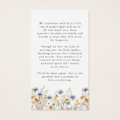Pretty Wildflowers Funeral Memorial Prayer Card (Dos)
