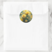 Pretty Yellow Flowers  Ronde Sticker (Tas)