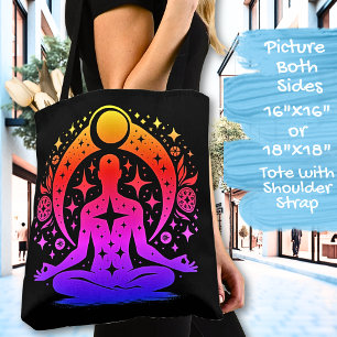Pretty Yoga Meditatie Design op een Zwarte Draagtas