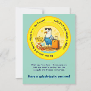 pretvogel spettertastisch zonnige bestemming begro briefkaart