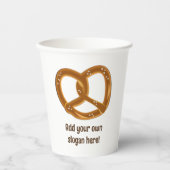 Pretzel Design - Duitse Brood Twist - Jouw tekst o Papieren Bekers (Voorkant)