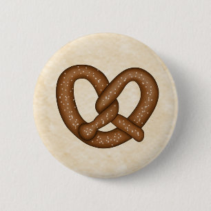 Pretzel met Beige Bkgd Button