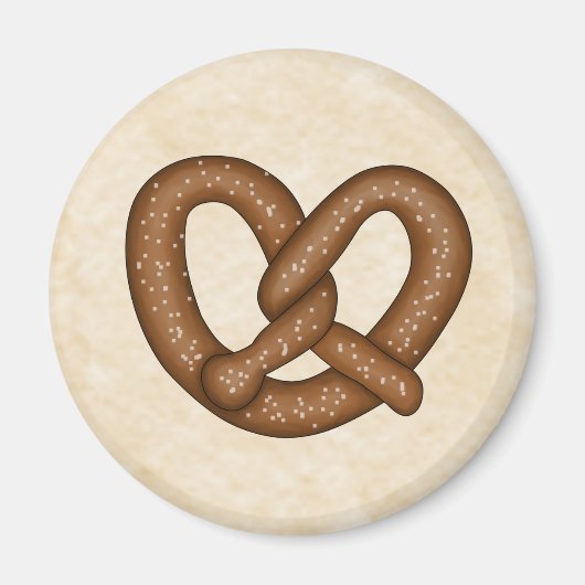 Pretzel met Beige BKGD Magnet Magneet (Voorkant)