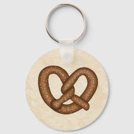 Pretzel met Beige Bkgd Sleutelhanger