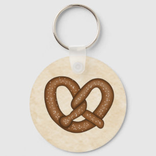 Pretzel met Beige Bkgd Sleutelhanger