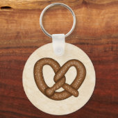 Pretzel met Beige Bkgd Sleutelhanger (Voorkant)