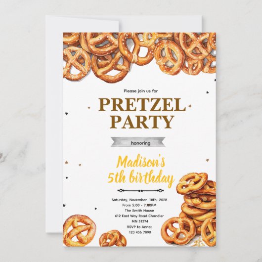 Pretzel Party Invitation  (Devant)