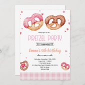 Pretzel party theme invitation (Devant / Derrière)