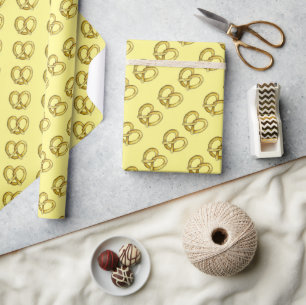 Pretzel Pretzels doux Jaune NYC Papier cadeau