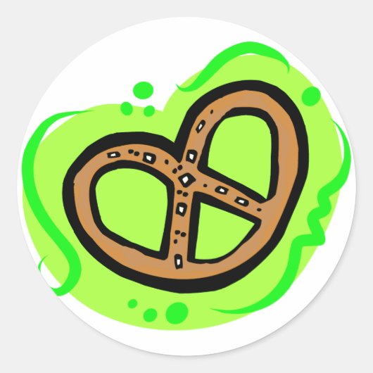 Pretzel Ronde Sticker (Voorkant)