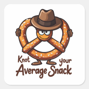 Pretzel Verkoper Pretzels Snack Oktoberfest Bakken Vierkante Sticker
