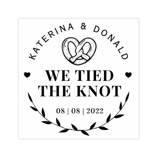 Pretzel we hebben de knoop van de knoop gehakt rubberstempel (Afrduk)