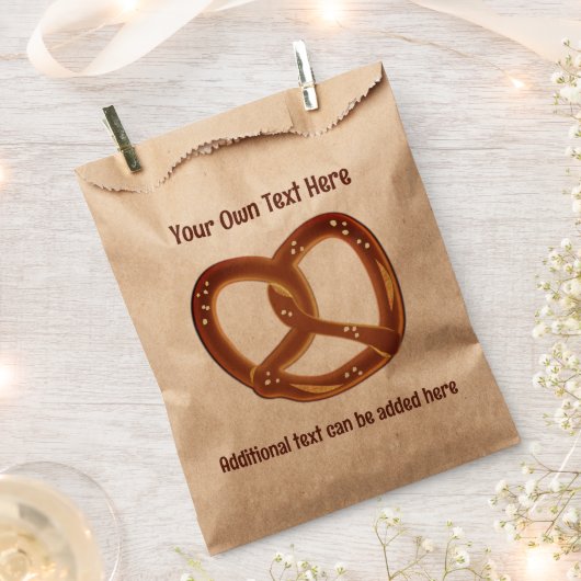 Pretzel - Zachte Brood Knot - 2 regels aangepaste Bedankzakje (Geknipt)