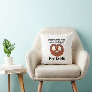 Pretzel zoete knapperige twist maakt me blij Pretz Kussen