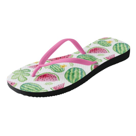 pretzomerwatermeloentegroefsel teenslippers (Schuin)