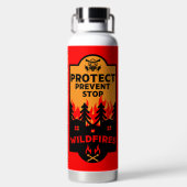 Preventie van bosbranden waterfles (Achterkant)