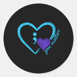 Preventie van geestelijke gezondheid Print Ronde Sticker
