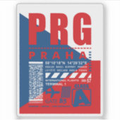 PRG Prague luchthaven Sticker (Voorkant)