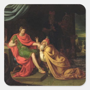 Priam en Achilles Vierkante Sticker