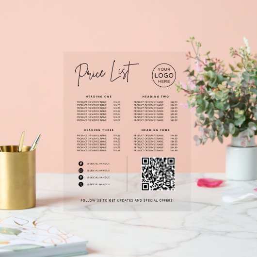 Price List Social Media Website QR Code Business (Mariage)