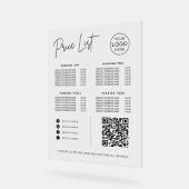 Price List Social Media Website QR Code Business Acryl Bord (Hoek)