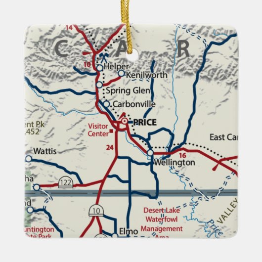 Price Utah Map Keramisch Ornament (Voorkant)