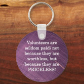 Priceless vrijwilligers sleutelhanger (Voorkant)