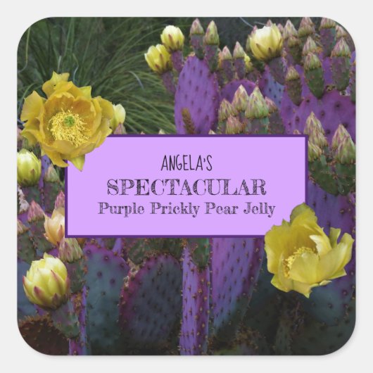 Pricket violet Pear Cactus Jelly Jar Étiquettes (Devant)