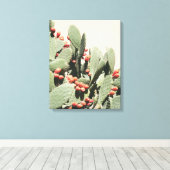 Prickley Pear Cactus Canvas Afdruk (Insitu (Houten vloer))