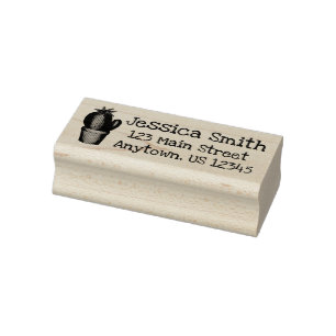 Prickly Cactus Potted Plant Persoonlijk adres Rubberstempel