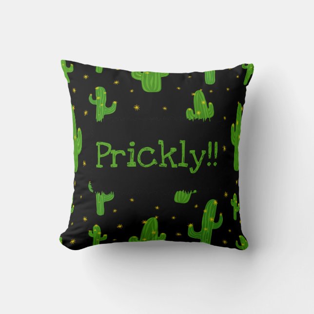 Prickly Funny Quote Green Cactus Plant Custom Kussen (Voorkant)