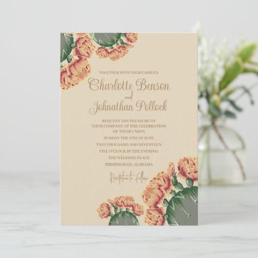 Prickly Pear Cactus Bloemen Elegante Cactus Bruilo Kaart (Staand voorkant)