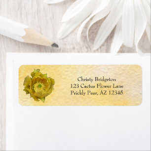Prickly Pear Cactus Flower / Yellow / Etiket