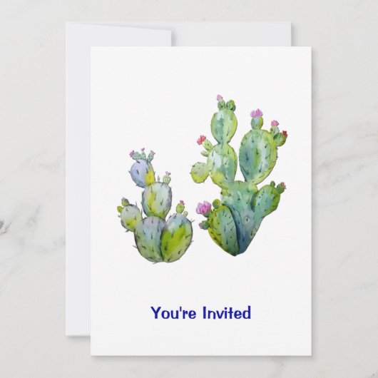 Prickly Pear Cactus met waterkleur Kaart (Voorkant)
