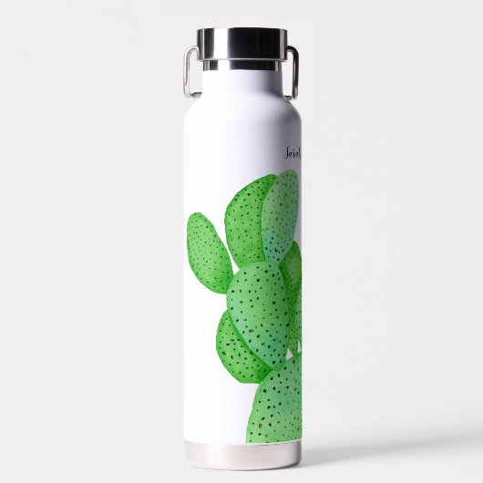 Prickly Pear Cactus Script Persoonlijk Waterfles (Voorkant)