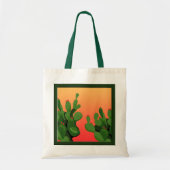 Prickly Pear Cactus Sunset Canvas Tote Bag (Devant)