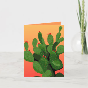 Prickly Pear Cactus Sunset Carte de voeux
