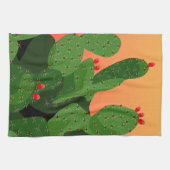 Prickly Pear Desert Sunset Serviette de cuisine (Horizontal)