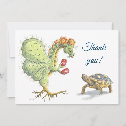 Prickly Pear Dragon & tortoise - Hartelijk dank Bedankkaart (Voorkant)