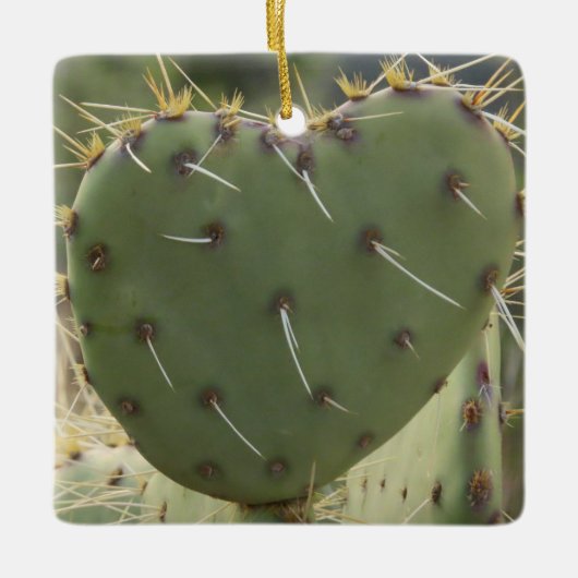 Prickly Pear Heart Keramisch Ornament (Voorkant)