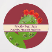 Prickly Pear Jam Modern Circle Food Label (Design 1)